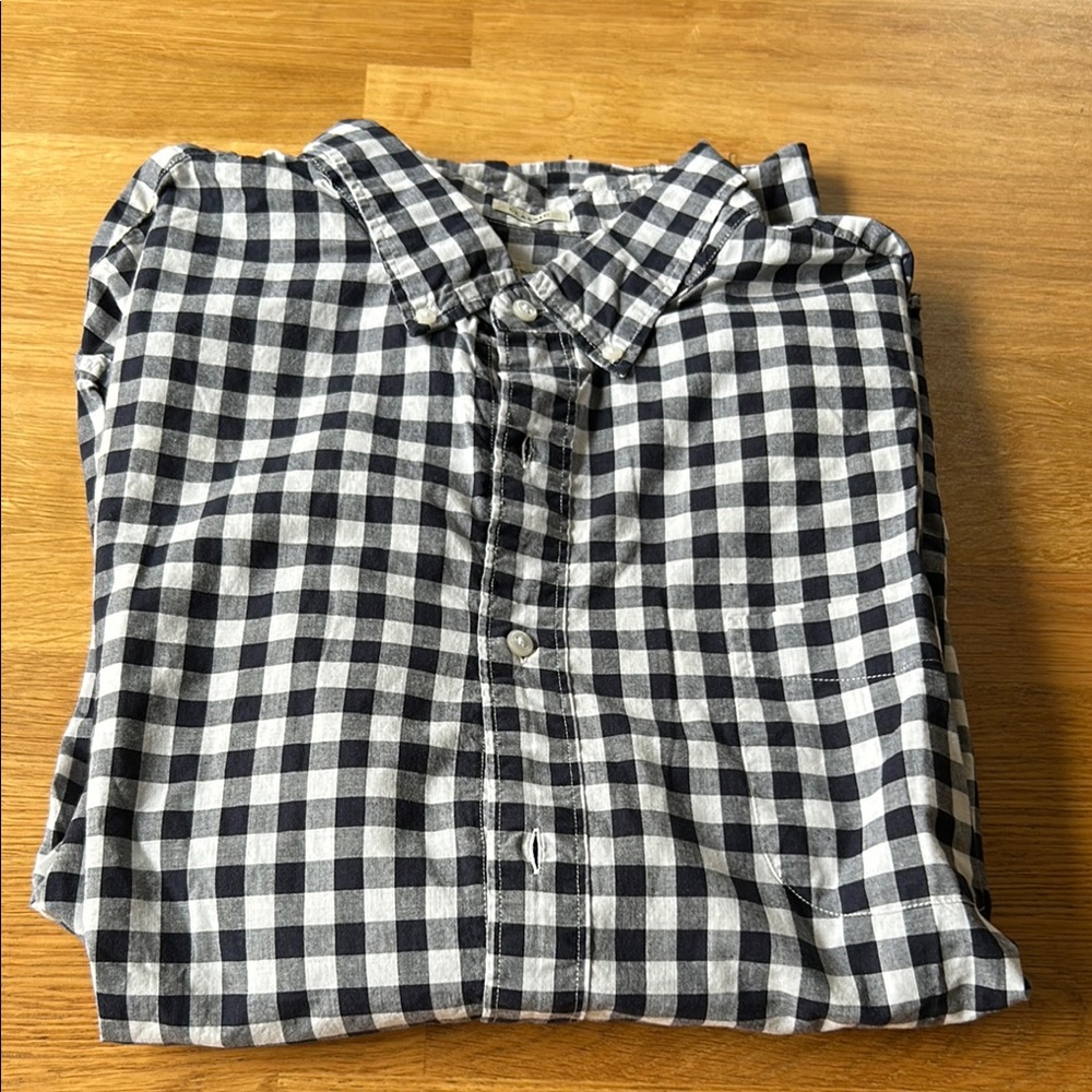 J. Crew Black and White Casual Button Down Shirt